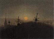 Carl Gustav Carus Cemetery in the Moonlight oil painting